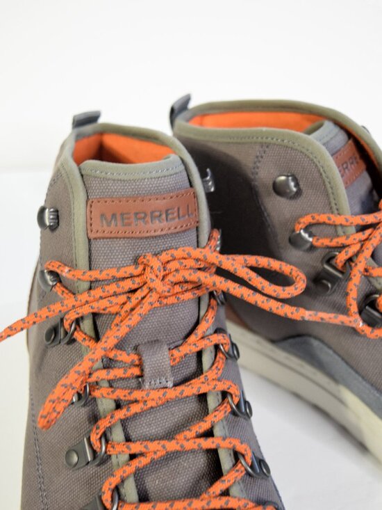 Merrell J71389 Mens 10.5 NWOB Castlerock Gray Canvas Sneaker Chukka Hiking Boots main image 10